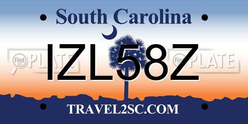 IZL58Z South Carolina License Plate