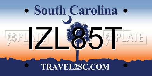 IZL85T South Carolina License Plate