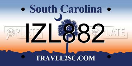 IZL882 South Carolina License Plate