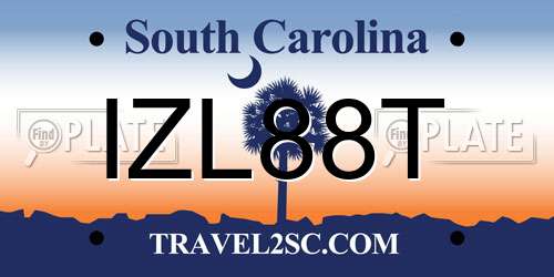 IZL88T South Carolina License Plate