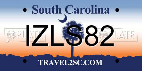 IZLS82 South Carolina License Plate