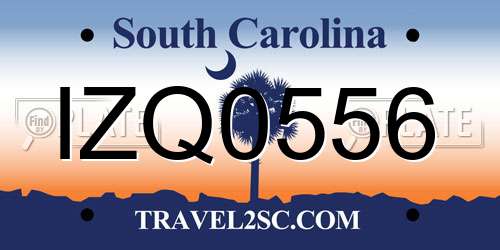 IZQ0556 South Carolina License Plate