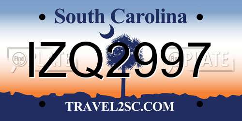 IZQ2997 South Carolina License Plate