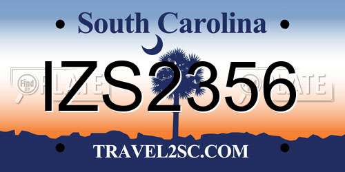 IZS2356 South Carolina License Plate