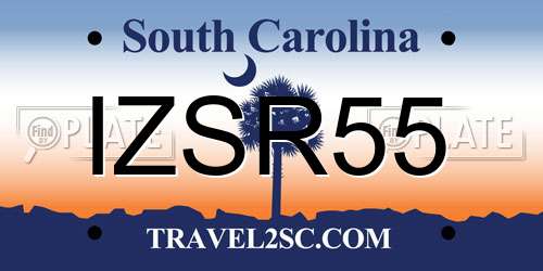 IZSR55 South Carolina License Plate