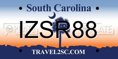 IZSR88 South Carolina License Plate