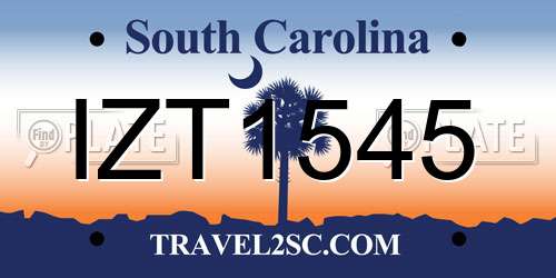 IZT1545 South Carolina License Plate