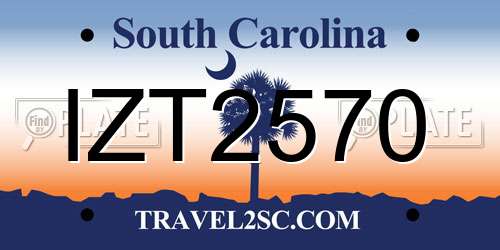 IZT2570 South Carolina License Plate