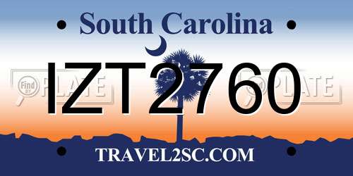 IZT2760 South Carolina License Plate
