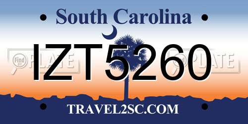 IZT5260 South Carolina License Plate