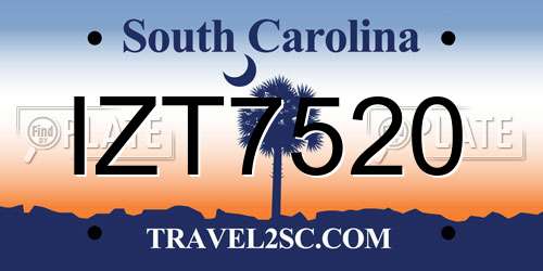 IZT7520 South Carolina License Plate