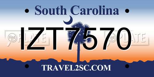 IZT7570 South Carolina License Plate
