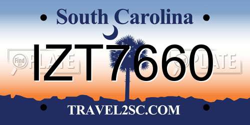 IZT7660 South Carolina License Plate