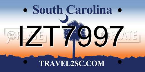 IZT7997 South Carolina License Plate