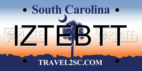 IZTEBTT South Carolina License Plate