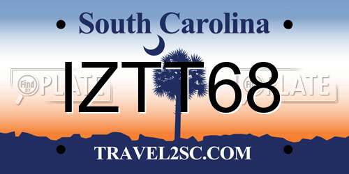 IZTT68 South Carolina License Plate