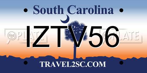 IZTV56 South Carolina License Plate