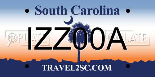 IZZ00A South Carolina License Plate