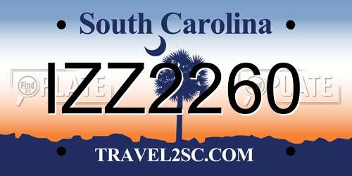 IZZ2260 South Carolina License Plate