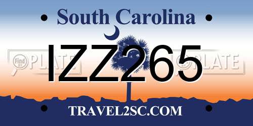 IZZ265 South Carolina License Plate