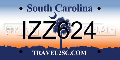 IZZ624 South Carolina License Plate