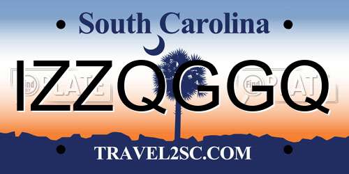 IZZQGGQ South Carolina License Plate