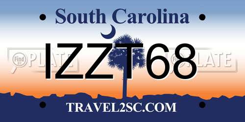 IZZT68 South Carolina License Plate