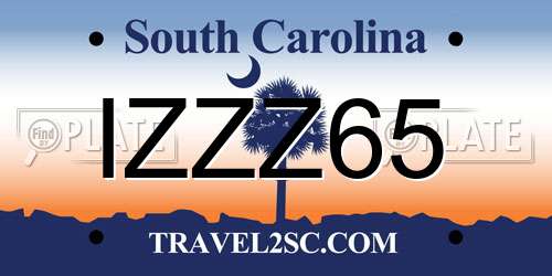 IZZZ65 South Carolina License Plate