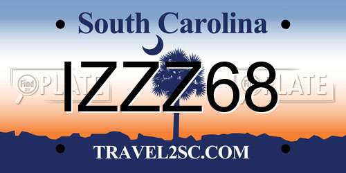 IZZZ68 South Carolina License Plate
