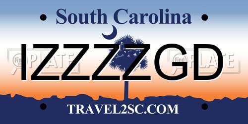 IZZZZGD South Carolina License Plate