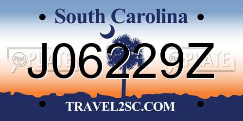 J06229Z South Carolina License Plate