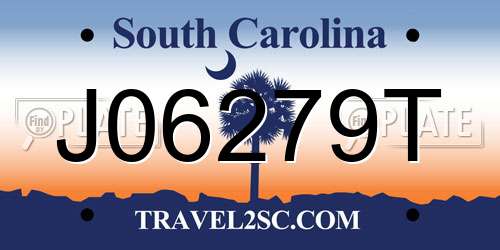 J06279T South Carolina License Plate