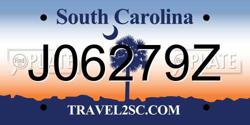 J06279Z South Carolina License Plate