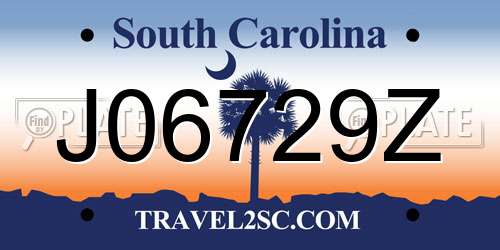 J06729Z South Carolina License Plate