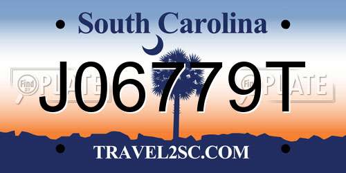 J06779T South Carolina License Plate