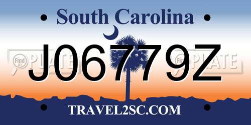 J06779Z South Carolina License Plate