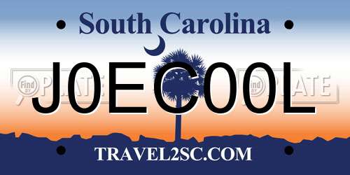 J0EC00L South Carolina License Plate