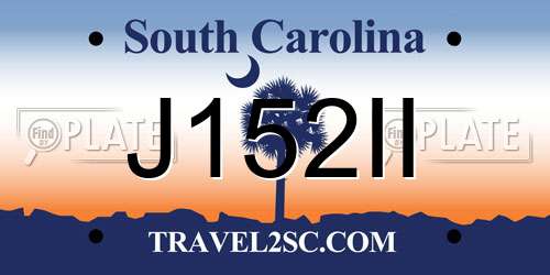 J152II South Carolina License Plate