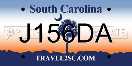 J156DA South Carolina License Plate