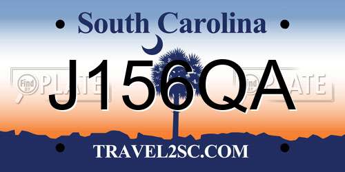 J156QA South Carolina License Plate