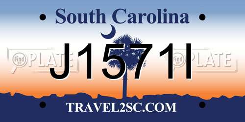J1571I South Carolina License Plate
