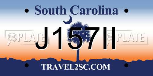 J157II South Carolina License Plate