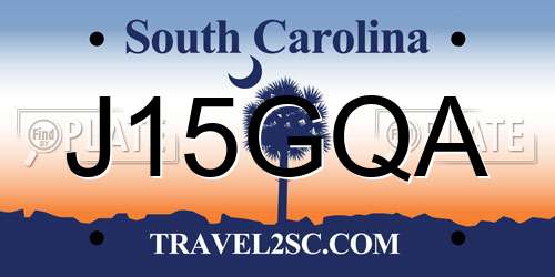 J15GQA South Carolina License Plate