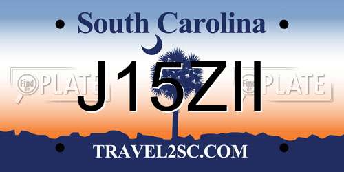 J15ZII South Carolina License Plate