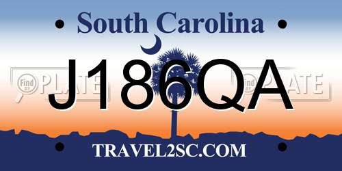 J186QA South Carolina License Plate