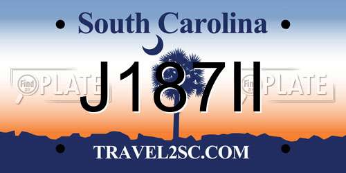 J187II South Carolina License Plate