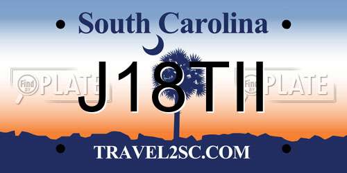 J18TII South Carolina License Plate