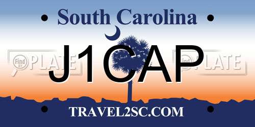 J1CAP South Carolina License Plate