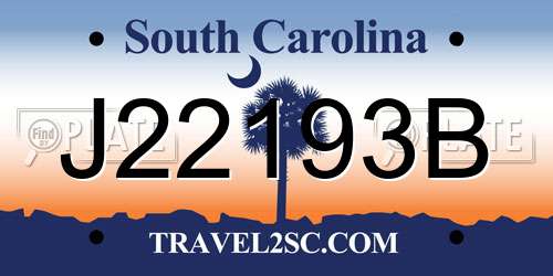 J22193B South Carolina License Plate