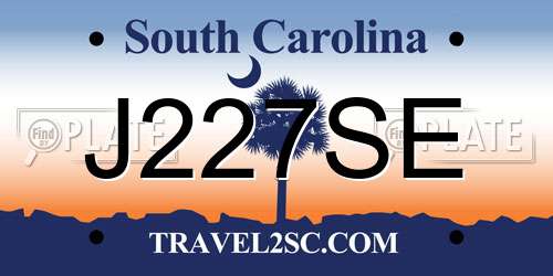 J227SE South Carolina License Plate